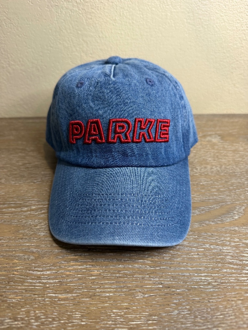 NWT PARKE X TARGET DENIM BASEBALL HAT - IN HAND